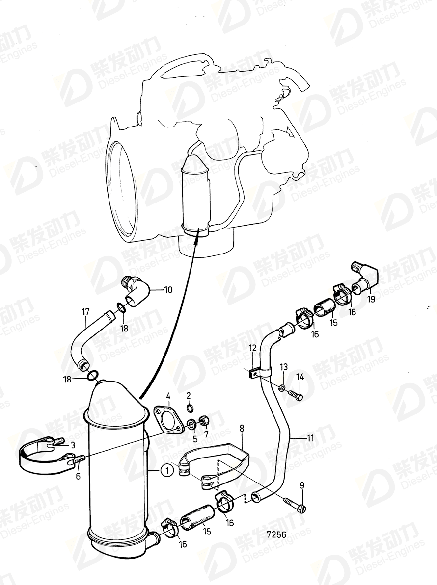 volvo penta Tube 1542146 Drawing volvo penta Tube 1542146 Drawing